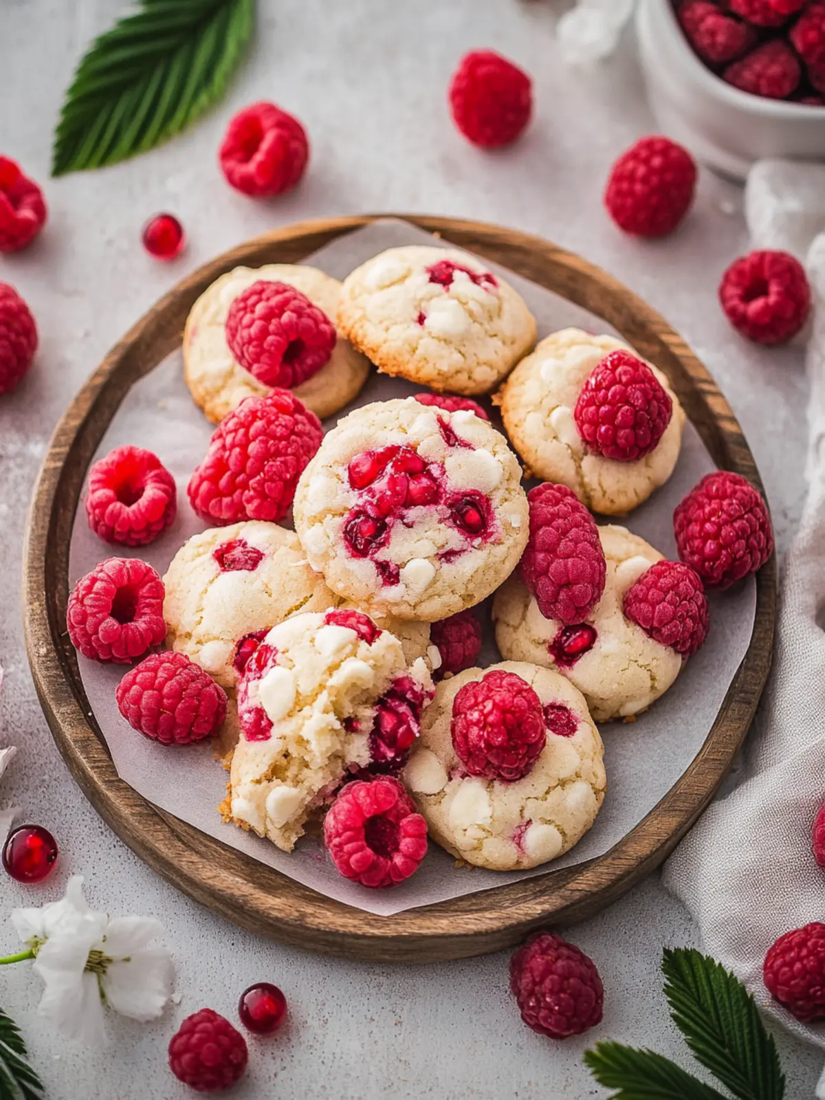 Raspberry Cookies That Melt in Your Mouth with White Chocolate 4 Raspberry Cookies