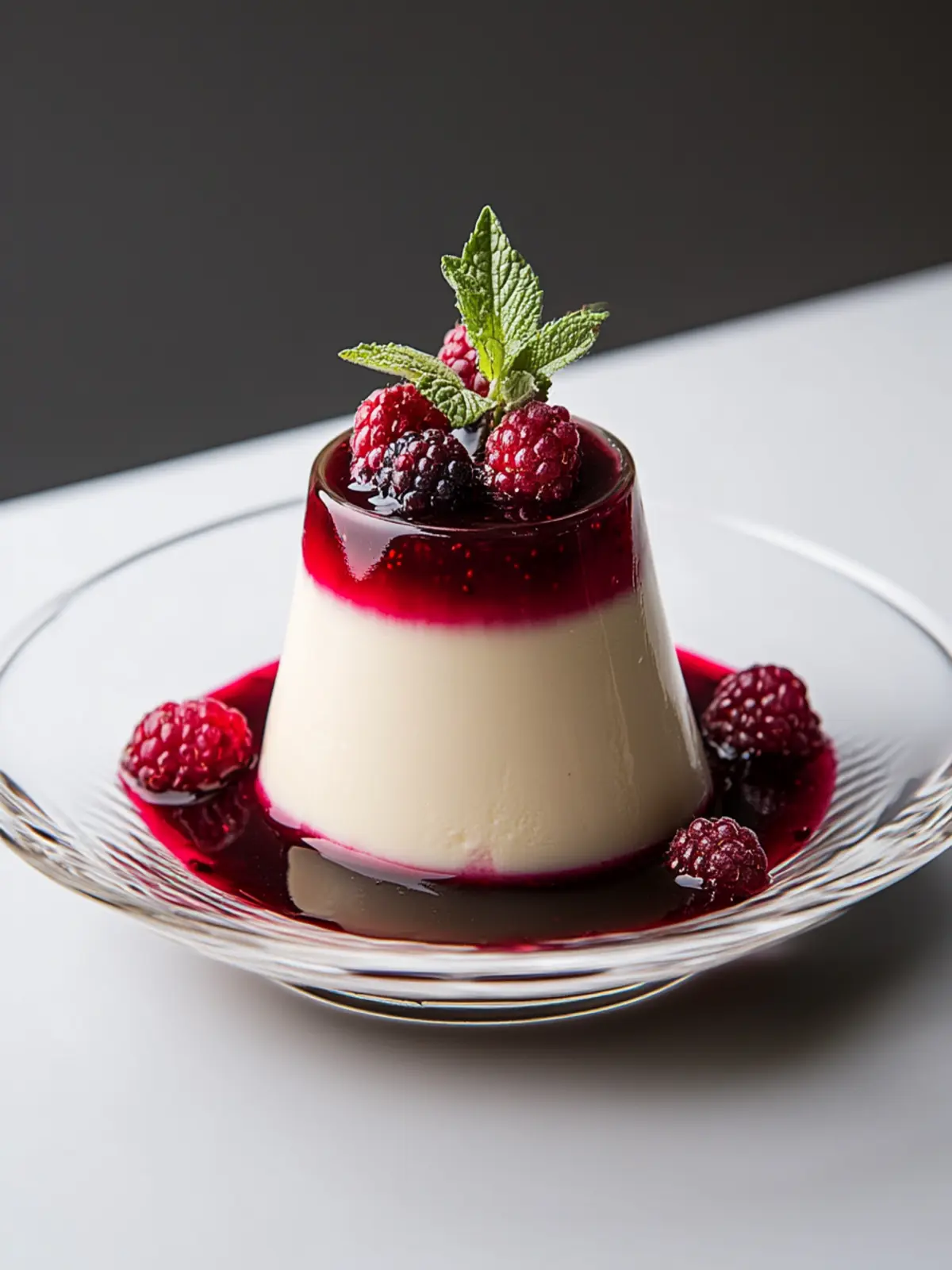 Decadent Vanilla Panna Cotta with Tempting Berry Sauce 4 Vanilla Panna Cotta with Berry Sauce