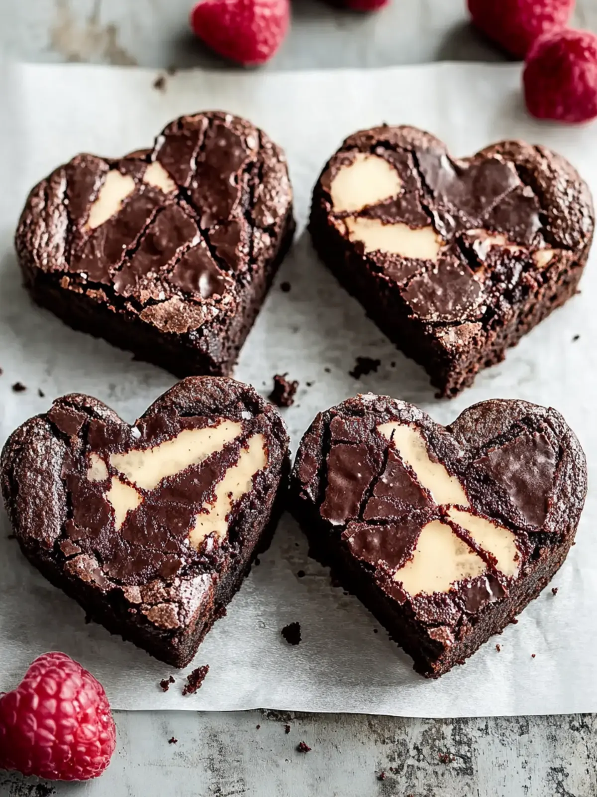 Heart Shaped Brownies with Raspberry Swirl – Love in Every Bite 5 Heart Shaped Brownies