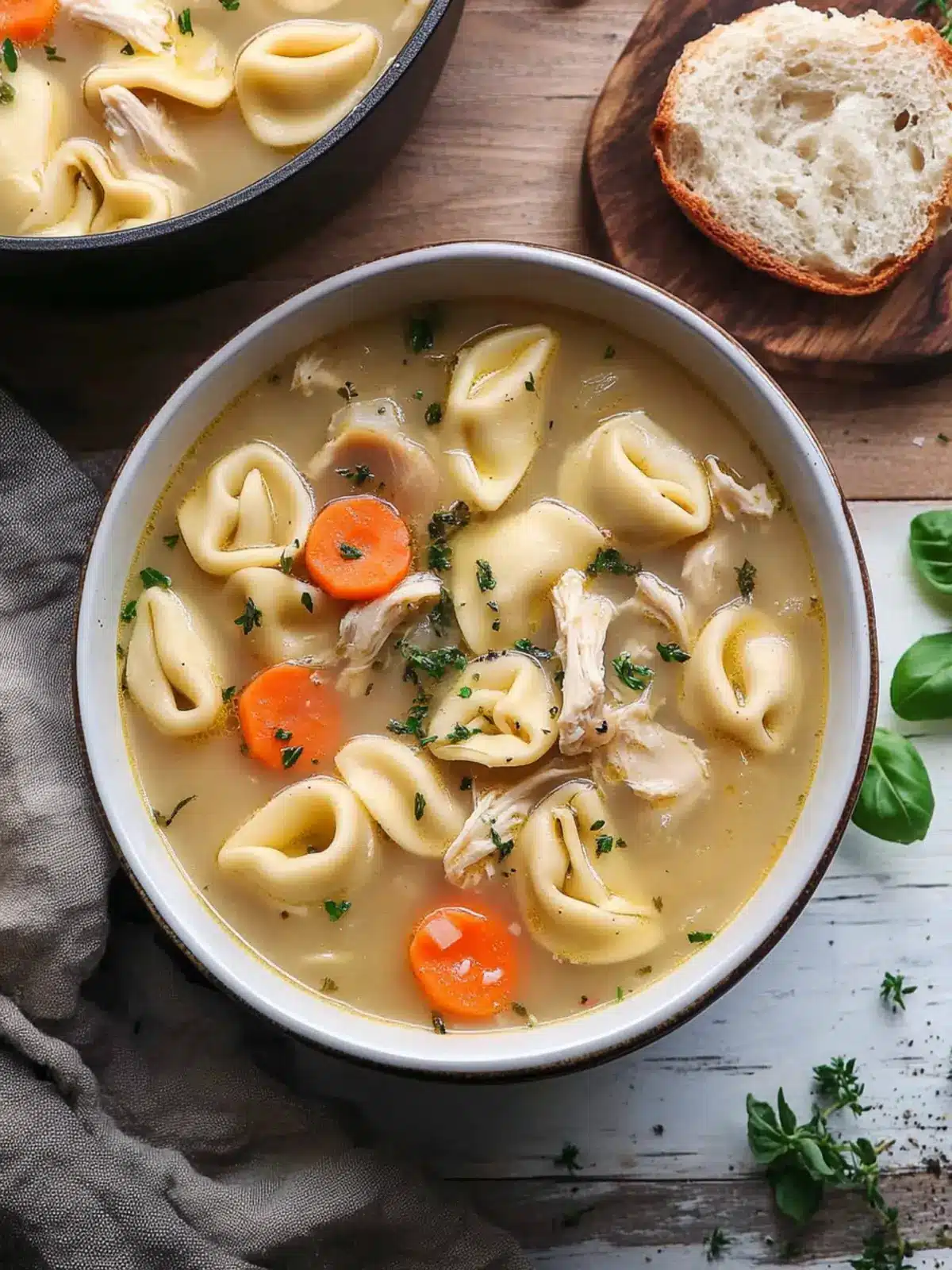 Cozy Tortellini Soup with Chicken Broth for Comfort Food Lovers 3 Tortellini Soup with Chicken Broth