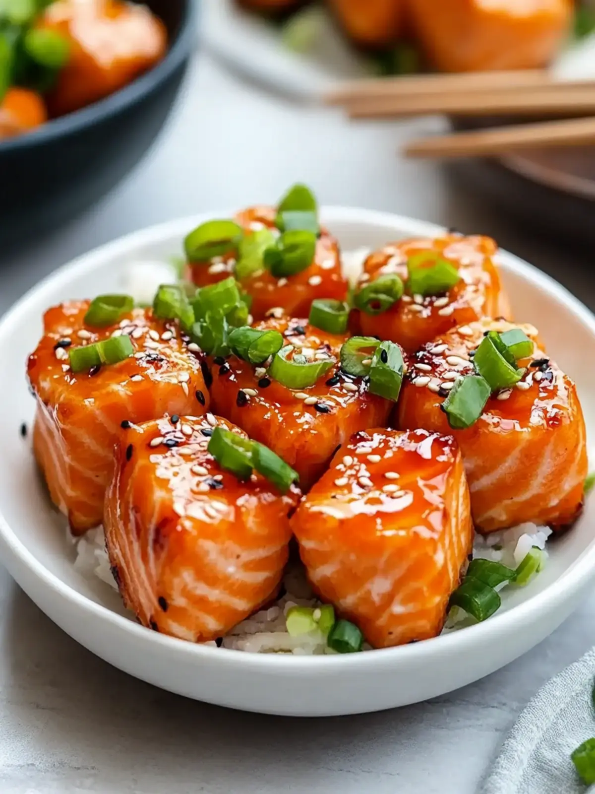 Bang Bang Salmon Bites Bowls for Quick Family Dinners 3 Bang Bang Salmon Bites Bowls