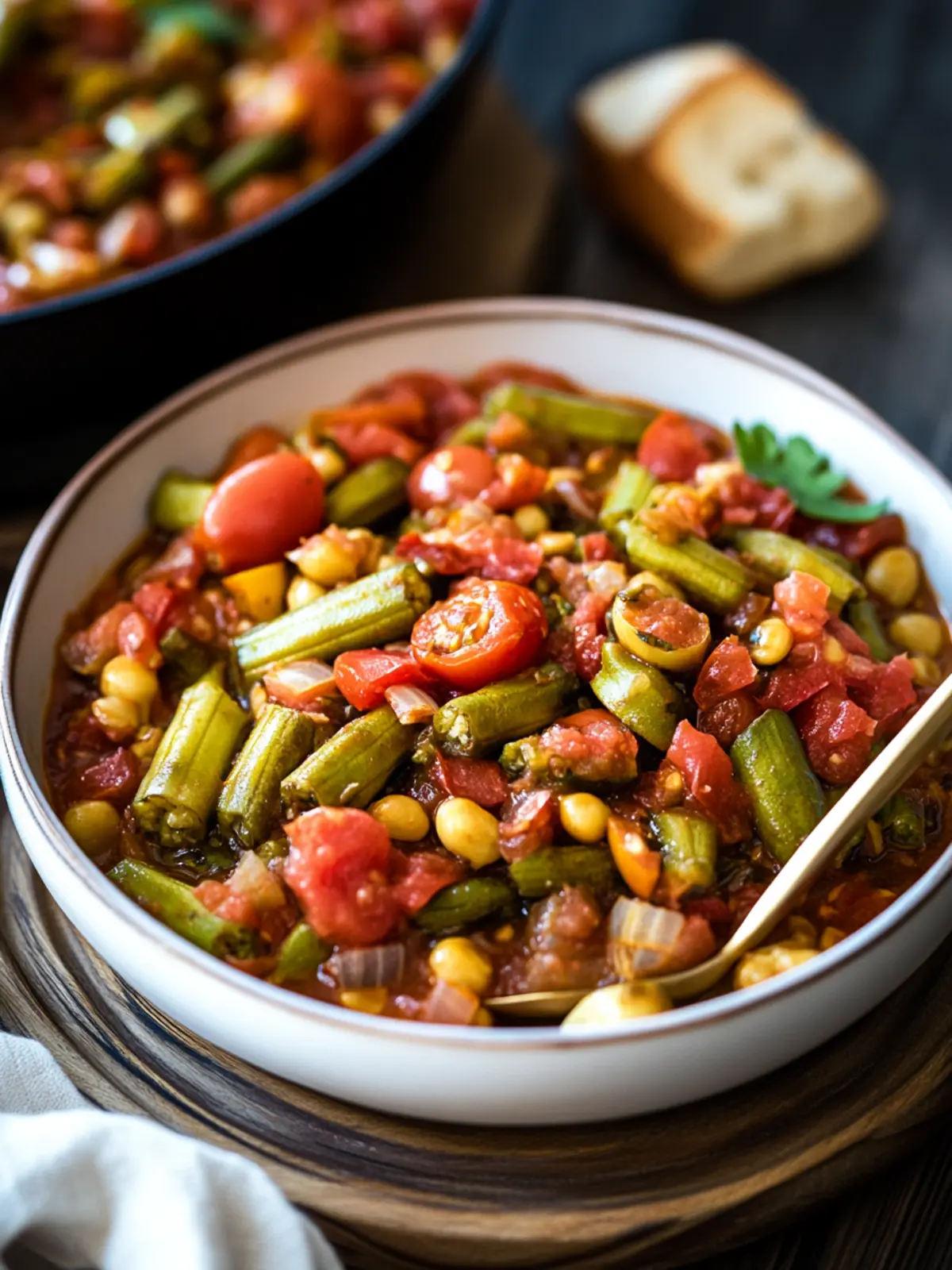 Savory Stewed Okra & Tomatoes with Chicken Sausage Delight 2 Stewed Okra & Tomatoes