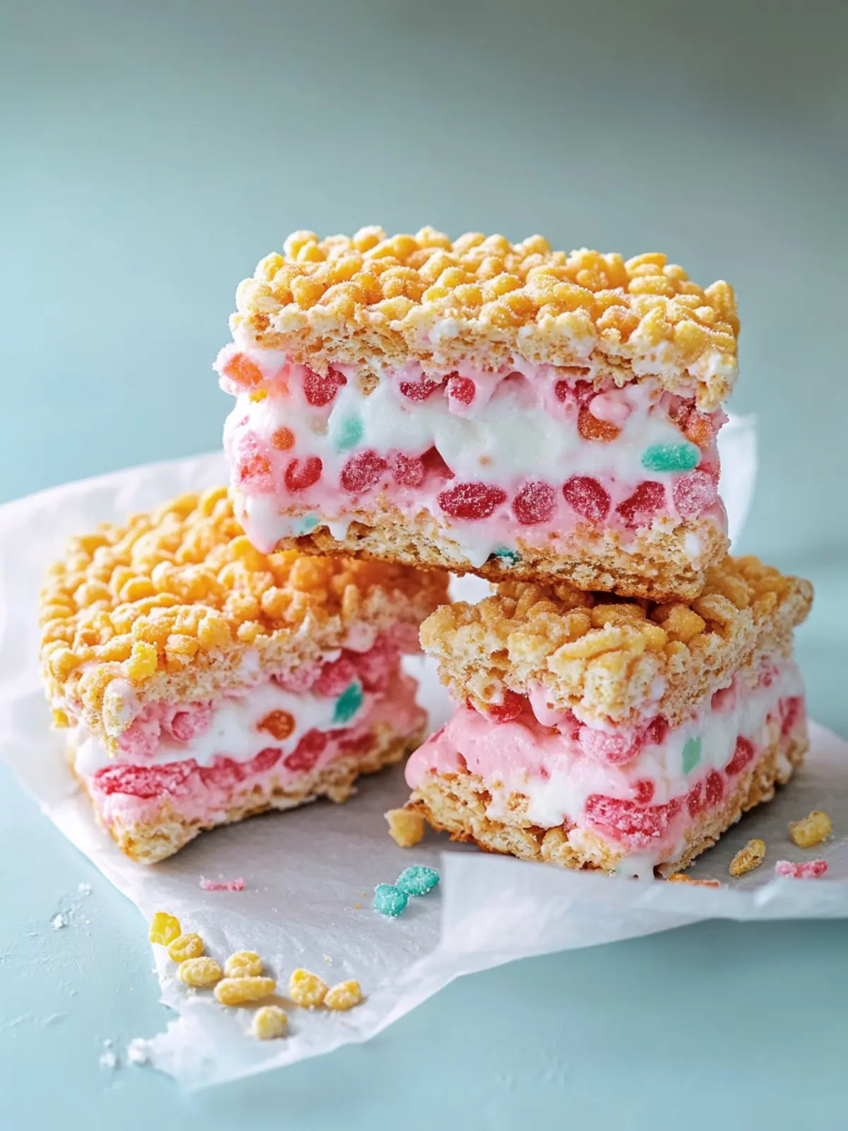 Puffed Cereal Ice Cream Sandwiches for Summer Fun 2 Puffed Cereal Ice Cream Sandwiches
