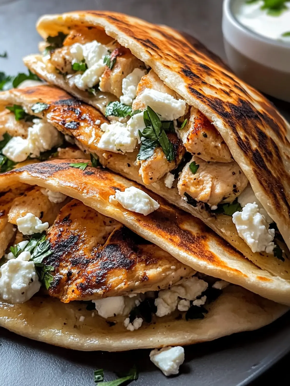 Crispy Pita with Chicken & Feta: Quick Healthy Flavor Bliss 4 Crispy Pita with Chicken & Feta
