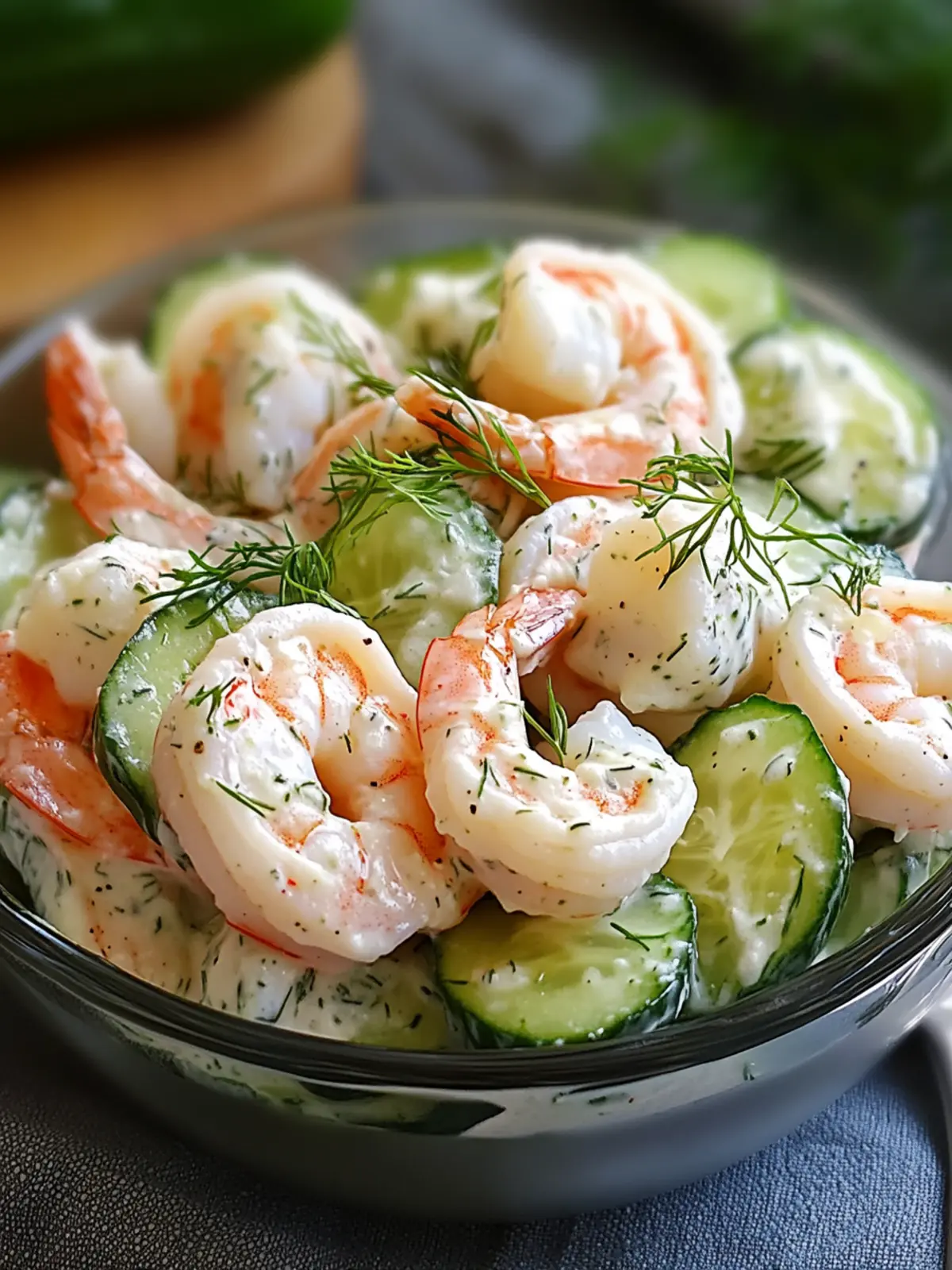 Creamy Cucumber Shrimp Salad That Will Brighten Your Day 3 Creamy Cucumber Shrimp Salad