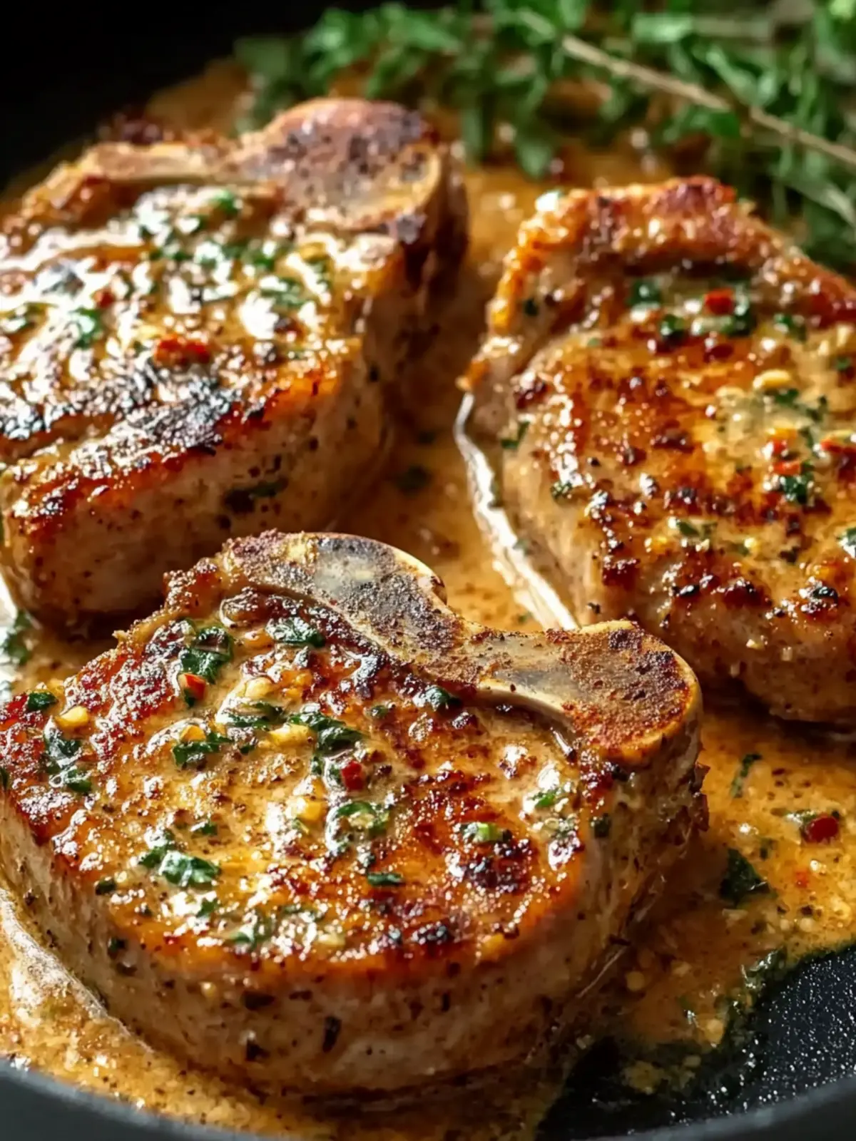 Garlic Marry Me Pork Chops in Creamy Sun-Dried Tomato Sauce 3 Garlic Marry Me Pork Chops