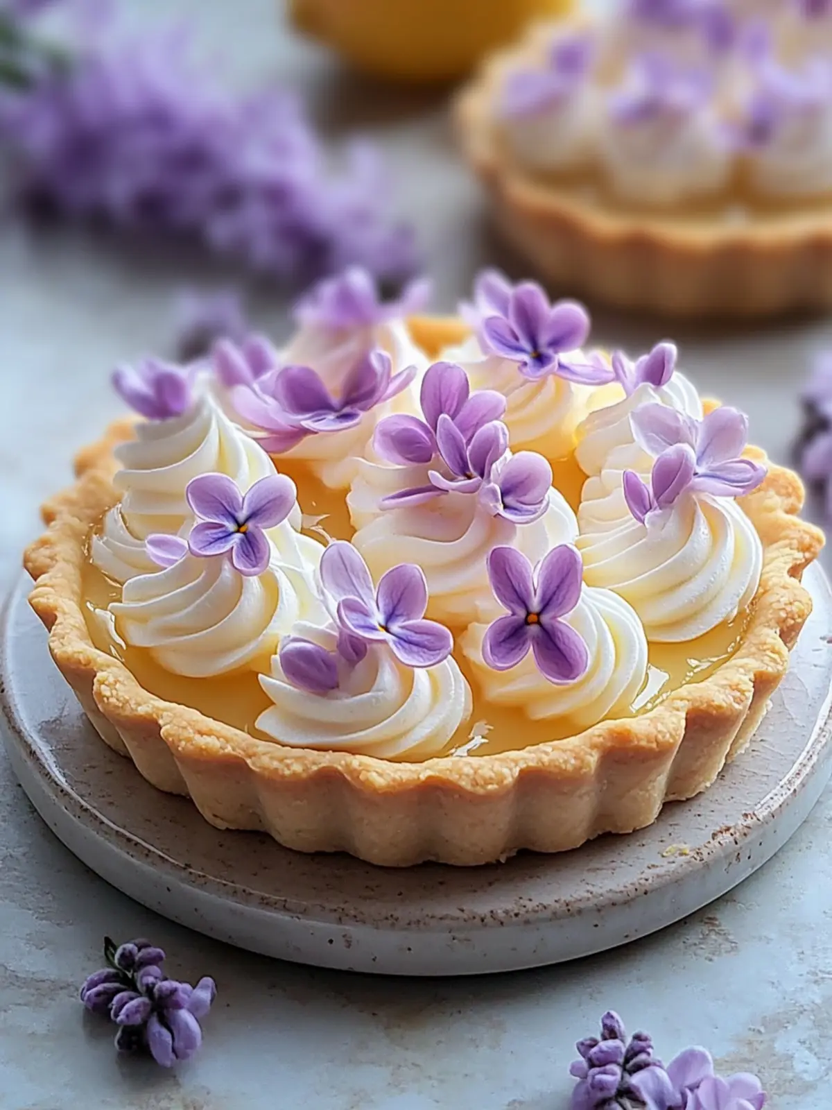 Mini Lemon Tart with Lilac Meringue: A Springtime Delight 5 Mini Lemon Tart with Lilac Meringue