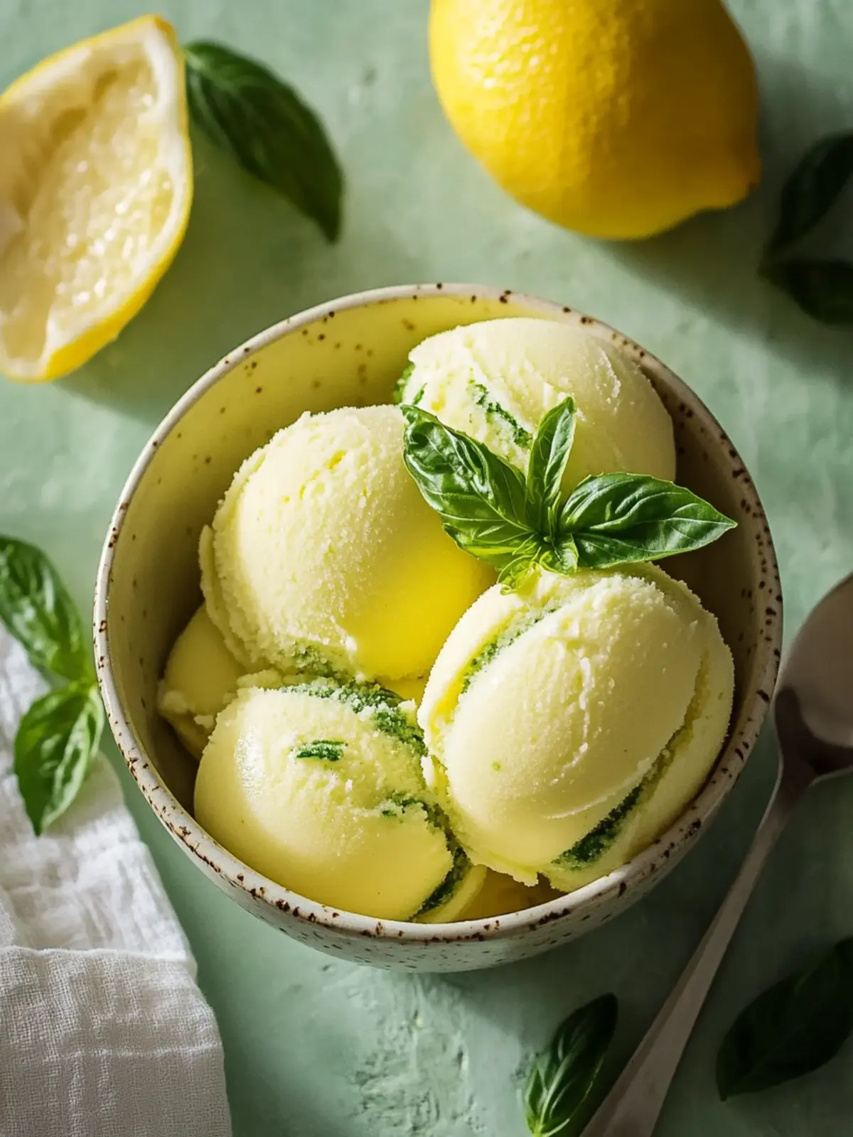Lemon Basil Sorbet: A Refreshing Guilt-Free Summer Treat 2 Lemon Basil Sorbet