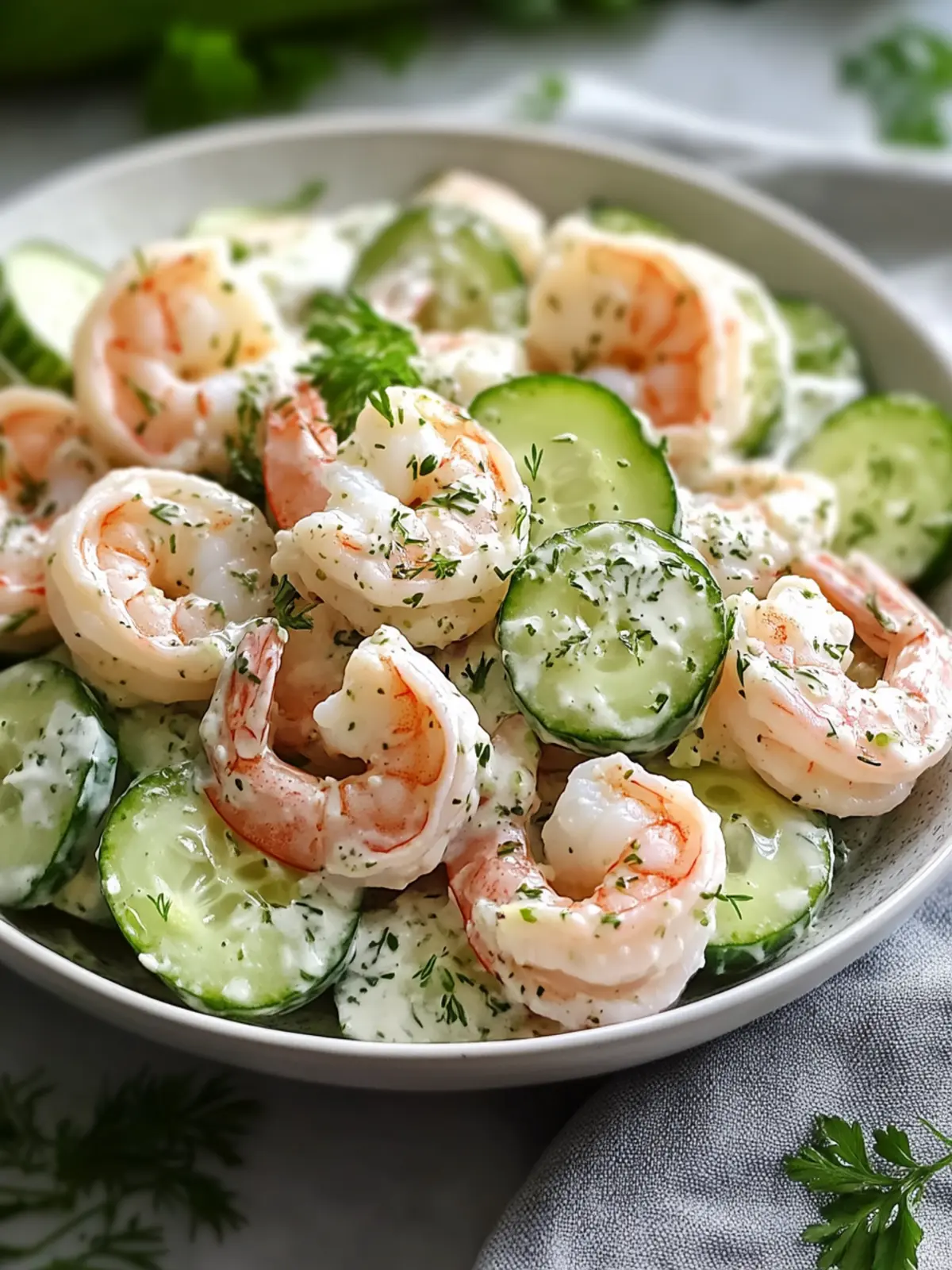 Creamy Cucumber Shrimp Salad That Will Brighten Your Day 4 Creamy Cucumber Shrimp Salad