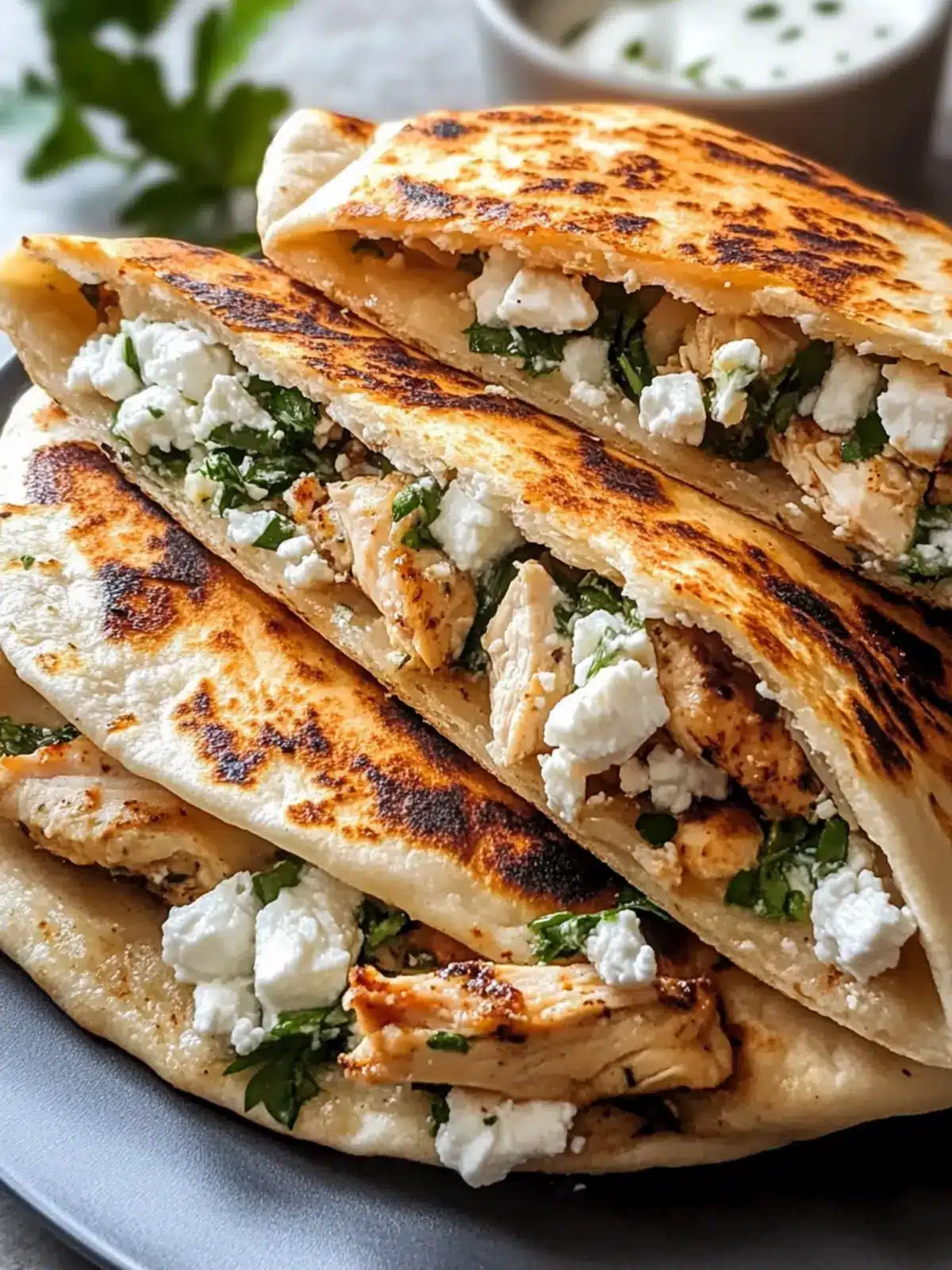 Crispy Pita with Chicken & Feta: Quick Healthy Flavor Bliss 2 Crispy Pita with Chicken & Feta