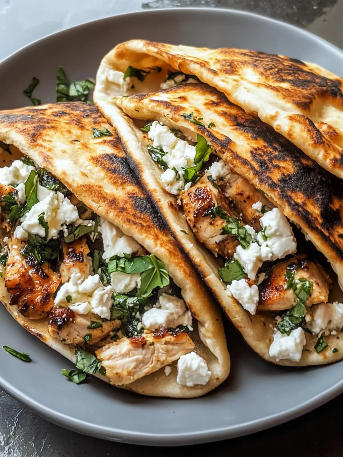 Crispy Pita with Chicken & Feta: Quick Healthy Flavor Bliss 3 Crispy Pita with Chicken & Feta