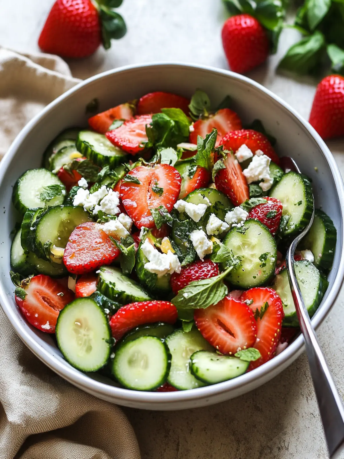 Refreshing Strawberry Cucumber Salad Ready in Just 20 Minutes 3 Strawberry Cucumber Salad