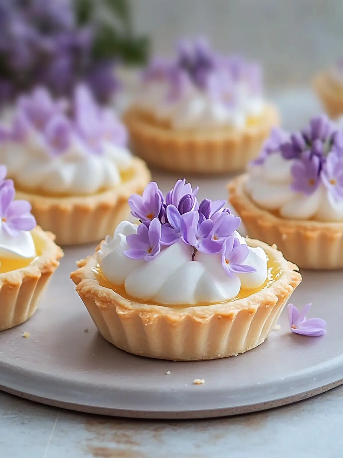 Mini Lemon Tart with Lilac Meringue: A Springtime Delight 4 Mini Lemon Tart with Lilac Meringue