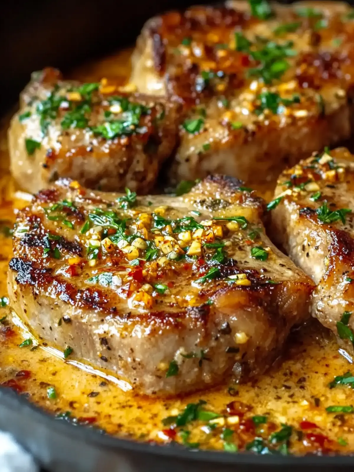 Garlic Marry Me Pork Chops in Creamy Sun-Dried Tomato Sauce 2 Garlic Marry Me Pork Chops