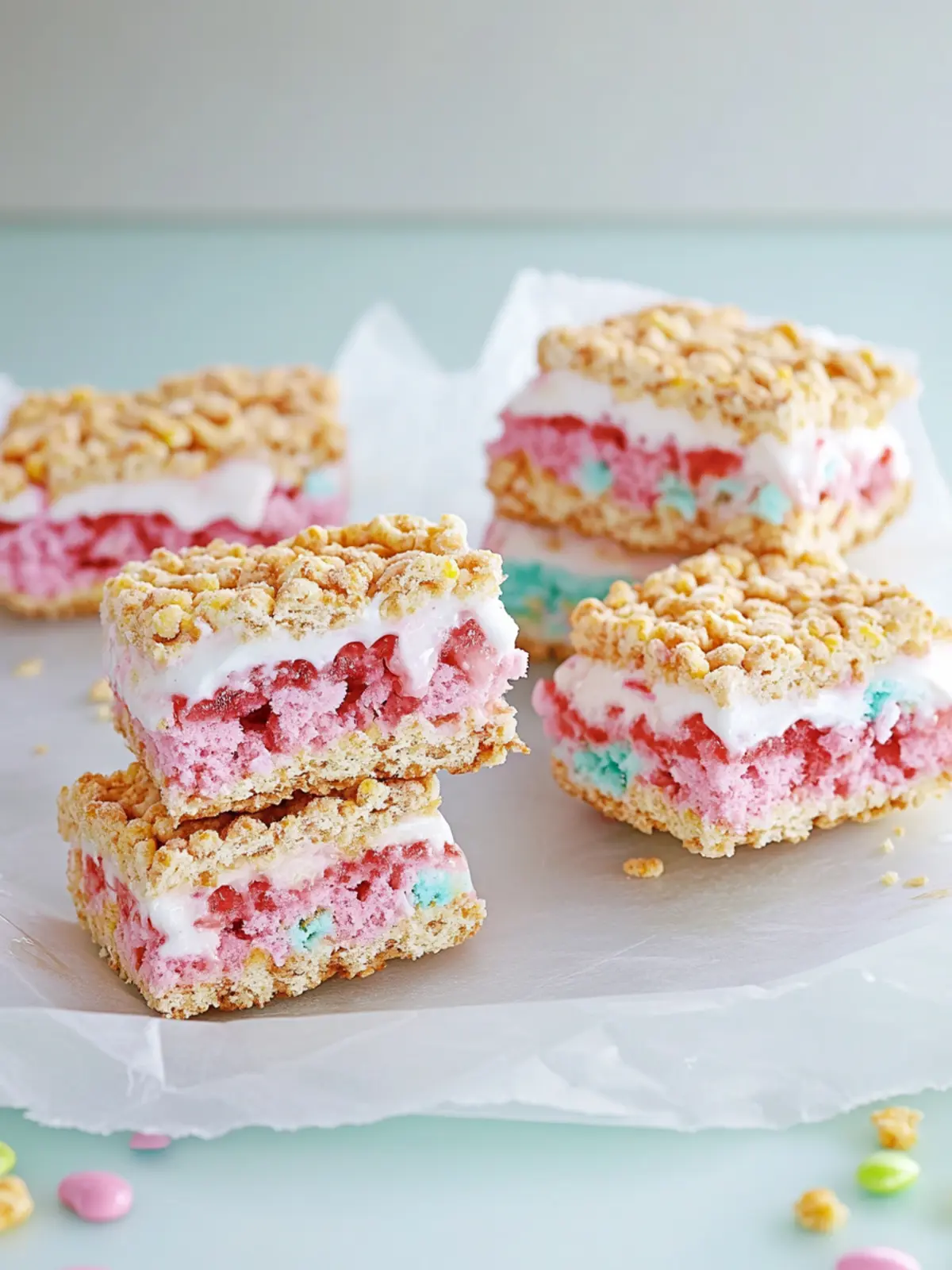 Puffed Cereal Ice Cream Sandwiches for Summer Fun 5 Puffed Cereal Ice Cream Sandwiches
