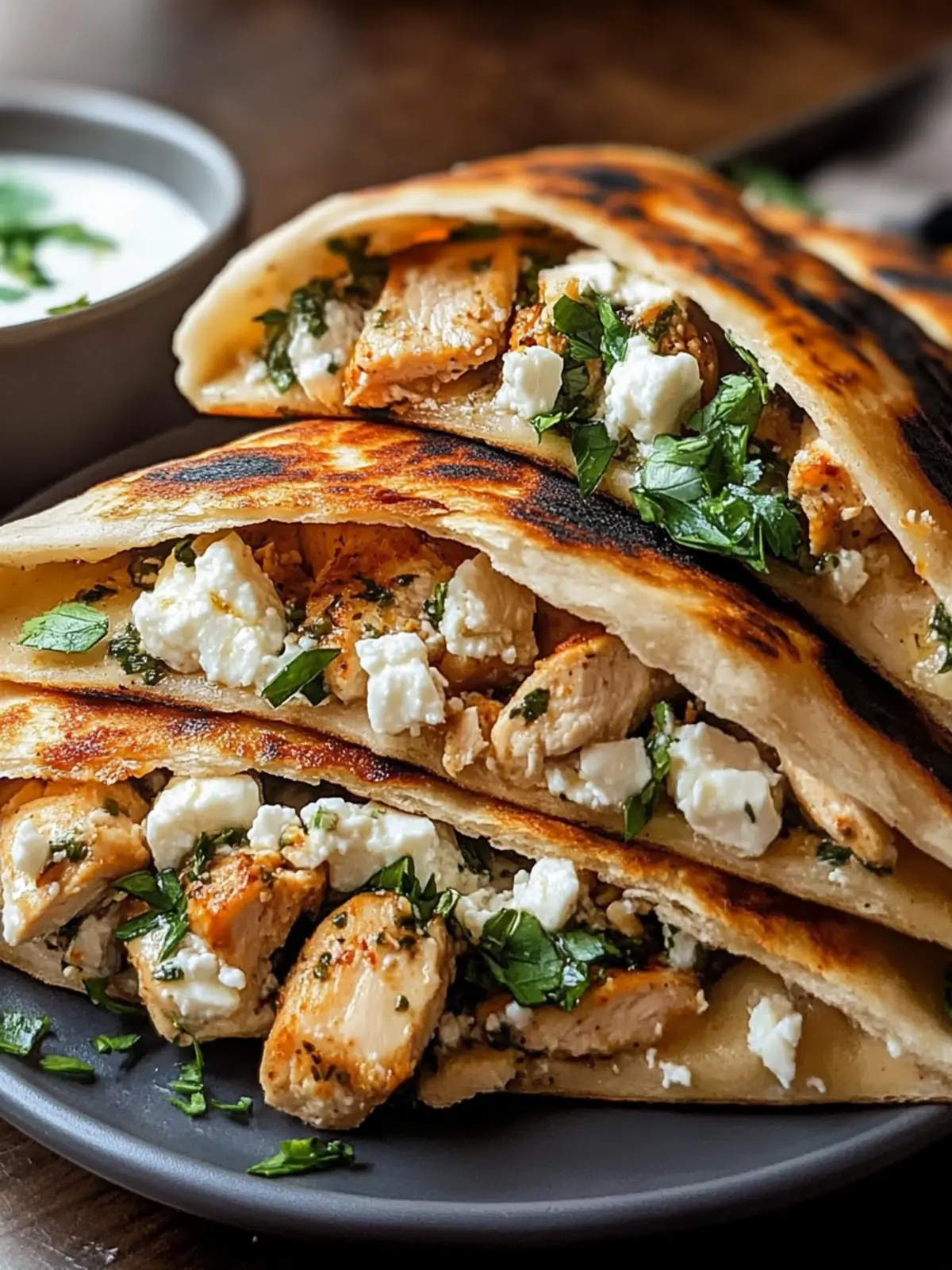 Crispy Pita with Chicken & Feta: Quick Healthy Flavor Bliss 5 Crispy Pita with Chicken & Feta