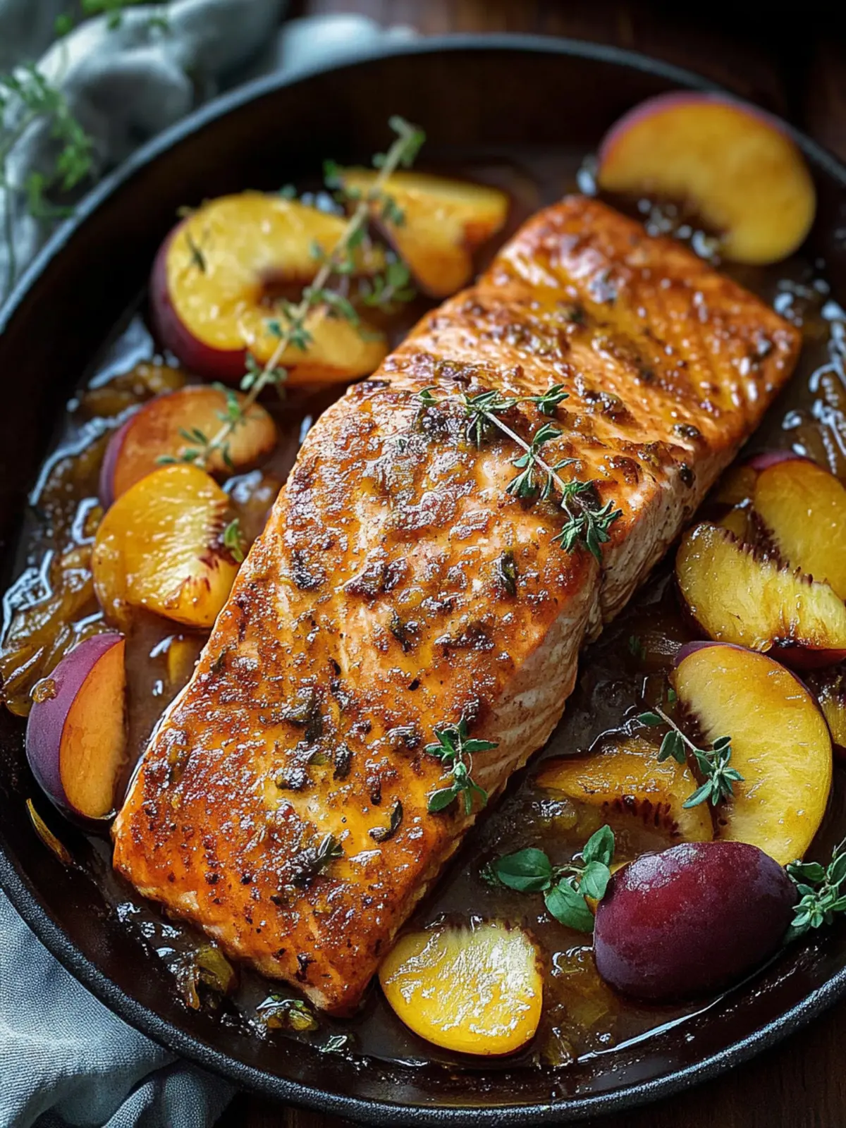 Delicious Bourbon Peach Roasted Salmon for Summer Grilling 2 Bourbon Peach Roasted Salmon