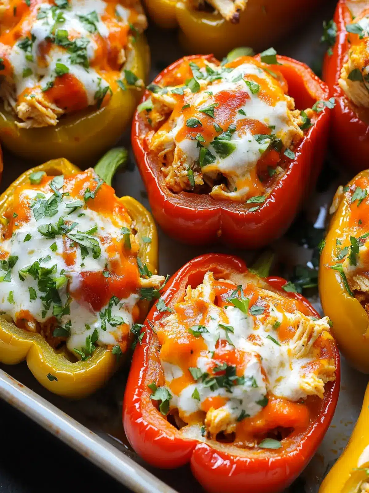 Buffalo Chicken Stuffed Peppers for a Spicy, Healthy Dinner 3 Buffalo Chicken Stuffed Peppers
