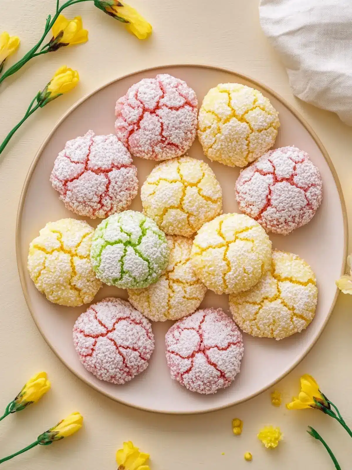 Springtime Crinkle Cookies - Cheerful Bites for Every Occasion 3 Springtime Crinkle Cookies