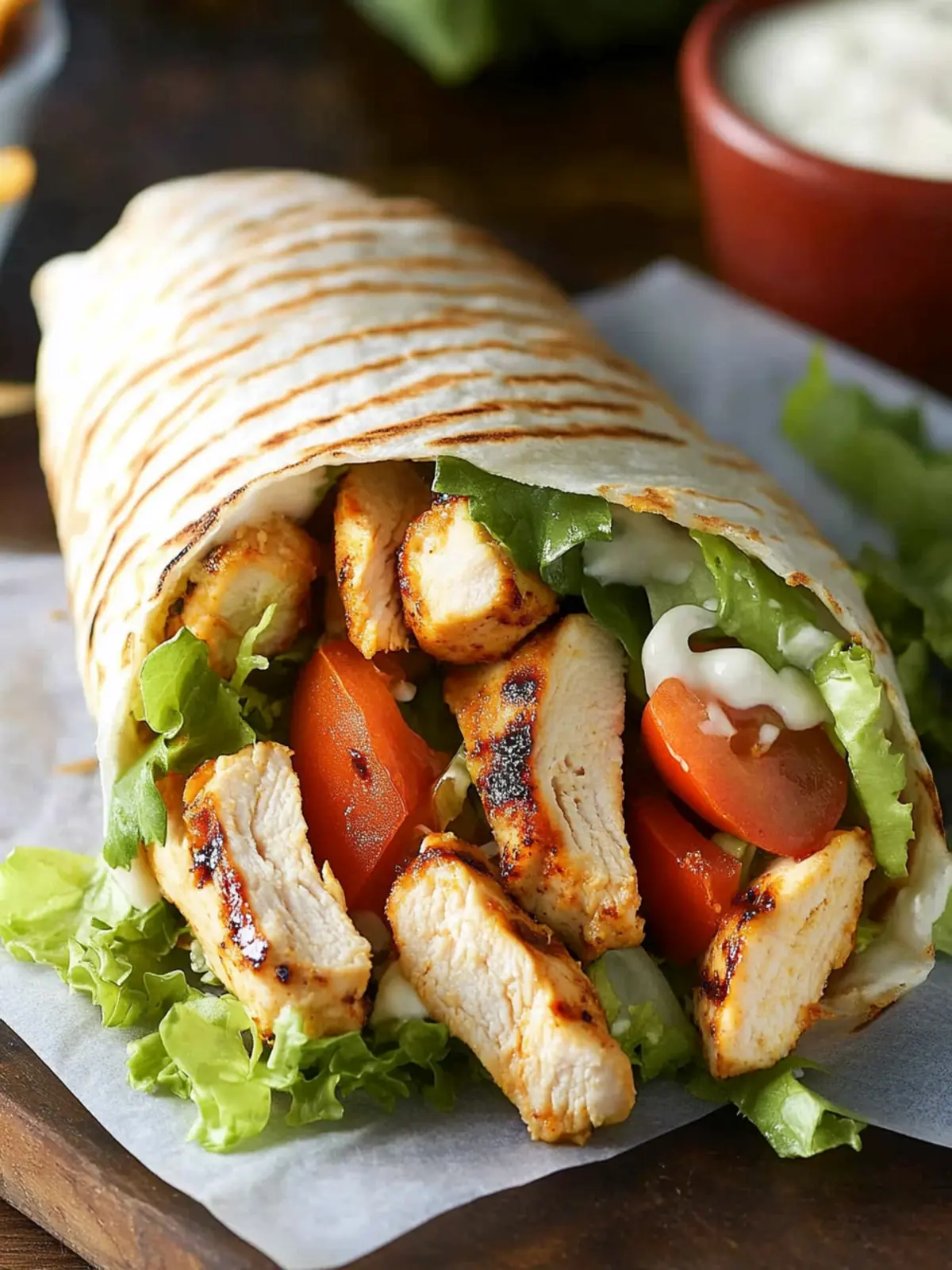 Grilled Chicken Wrap with Spicy Chipotle Cream Delight 2 Grilled Chicken Wrap