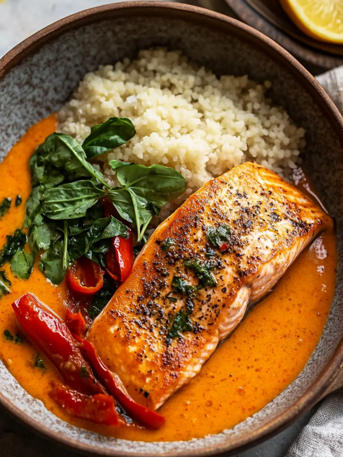 Crispy Salmon with Roasted Red Pepper Sauce You’ll Love 4 Crispy Salmon with Roasted Red Pepper Sauce
