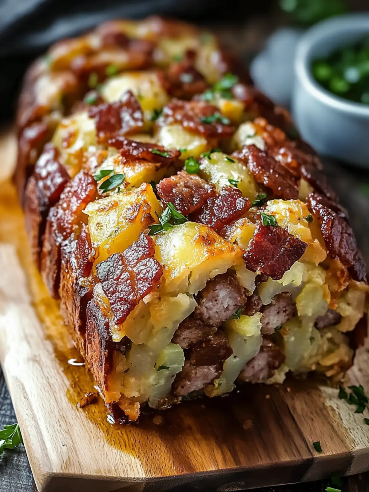 Bacon and Sausage-Stuffed Potato Loaf for Ultimate Comfort Cooking 4 Bacon and Sausage-Stuffed Potato Loaf