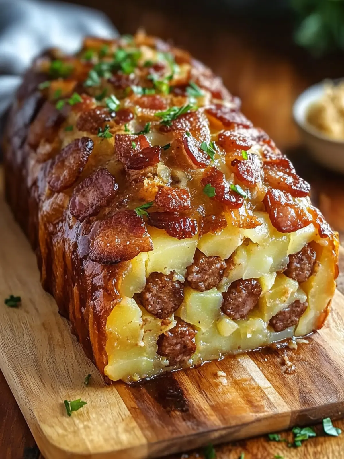 Bacon and Sausage-Stuffed Potato Loaf for Ultimate Comfort Cooking 3 Bacon and Sausage-Stuffed Potato Loaf