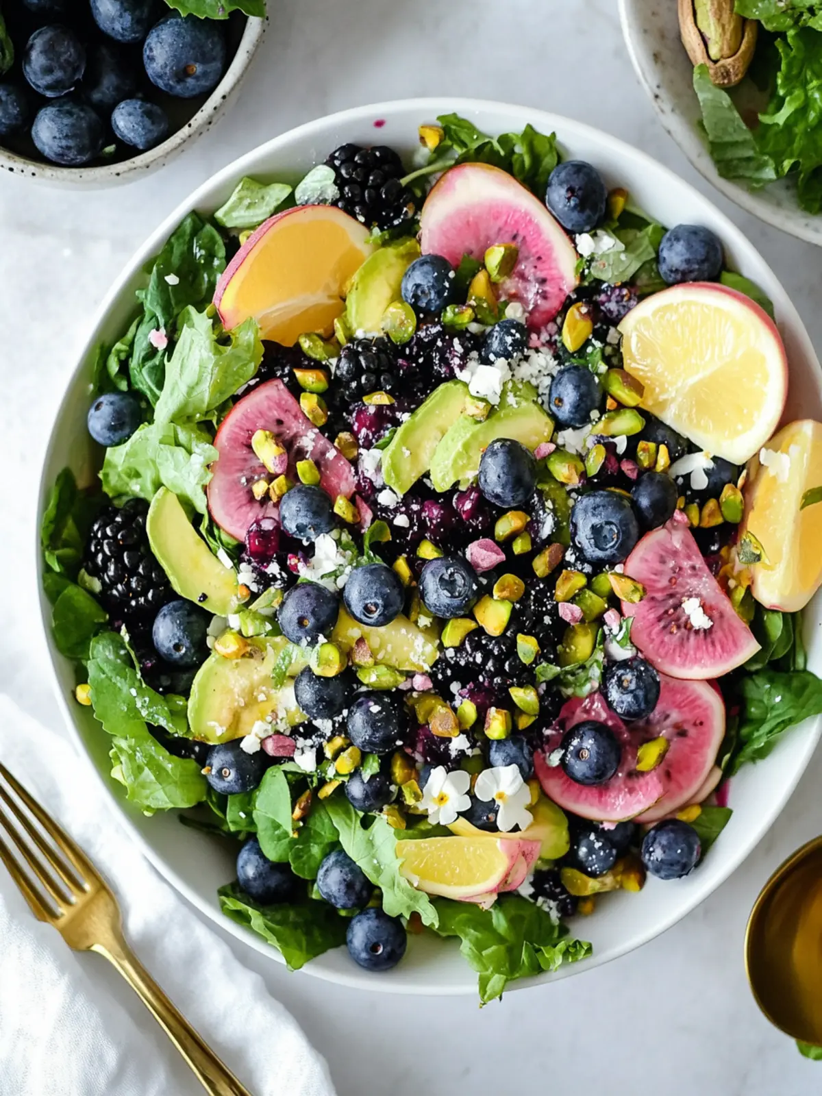 Vibrant Blueberry Pistachio Spring Salad with Creamy Dressing 4 Blueberry Pistachio Spring Salad