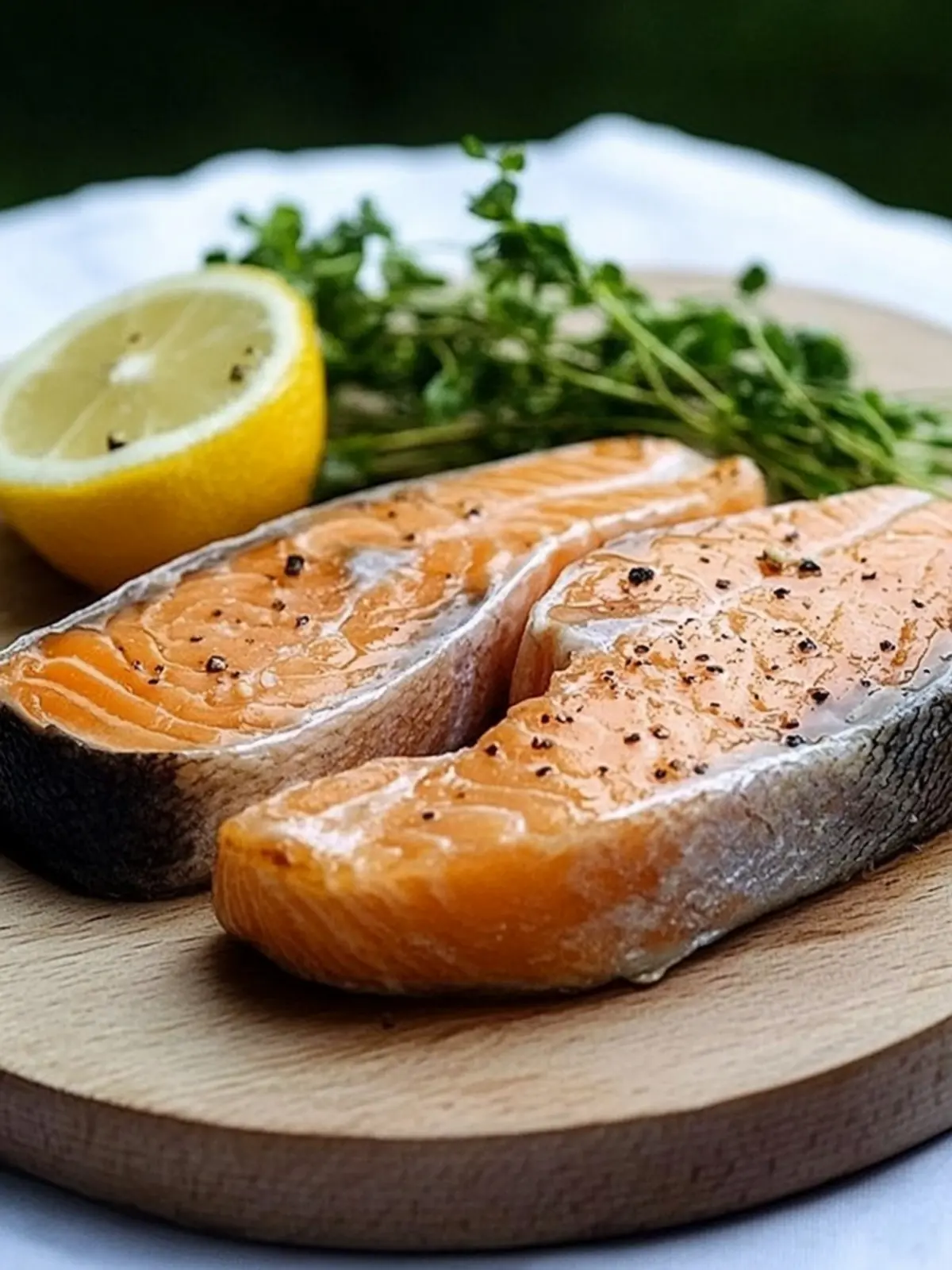 Savory Salmon Steaks with Zesty Lemon Butter Bliss 4 Salmon Steaks