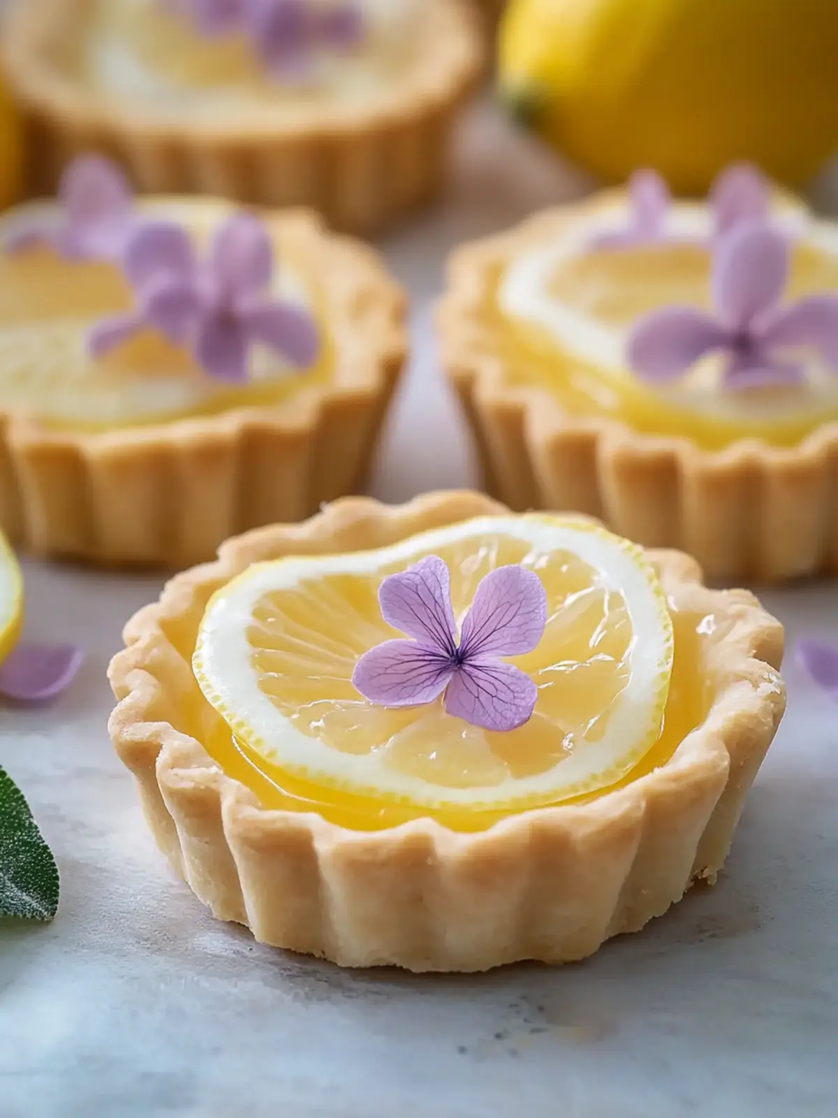 Mini Lemon Tart with Lilac Meringue for a Spring Delight 3 Mini Lemon Tart