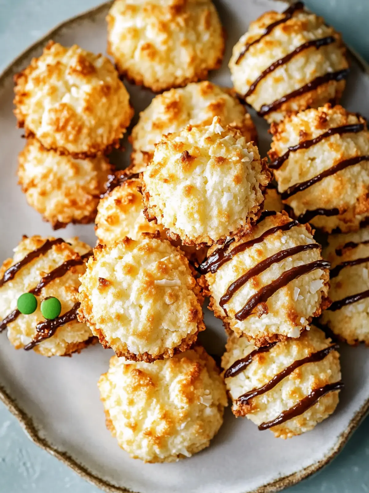 Irresistible Coconut Macaroons with Chocolate or Matcha Drizzle 4 Coconut Macaroons