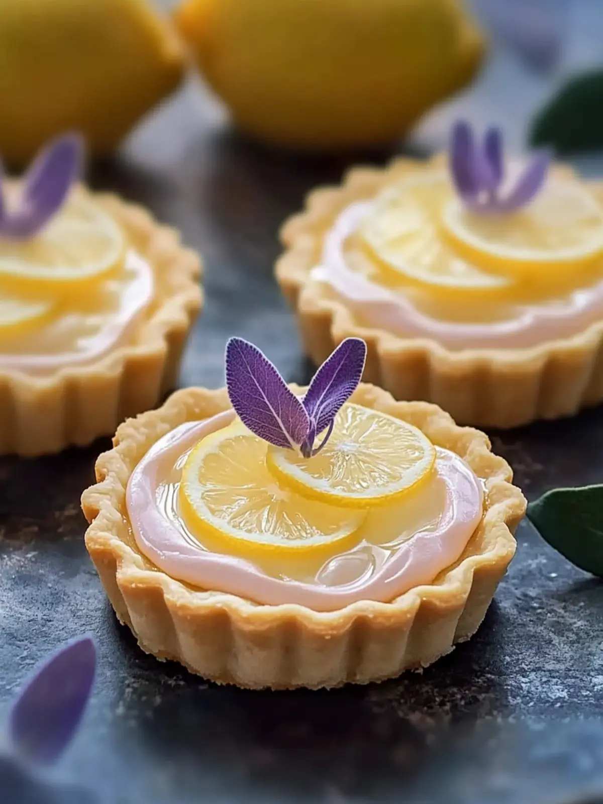 Mini Lemon Tart with Lilac Meringue for a Spring Delight 2 Mini Lemon Tart