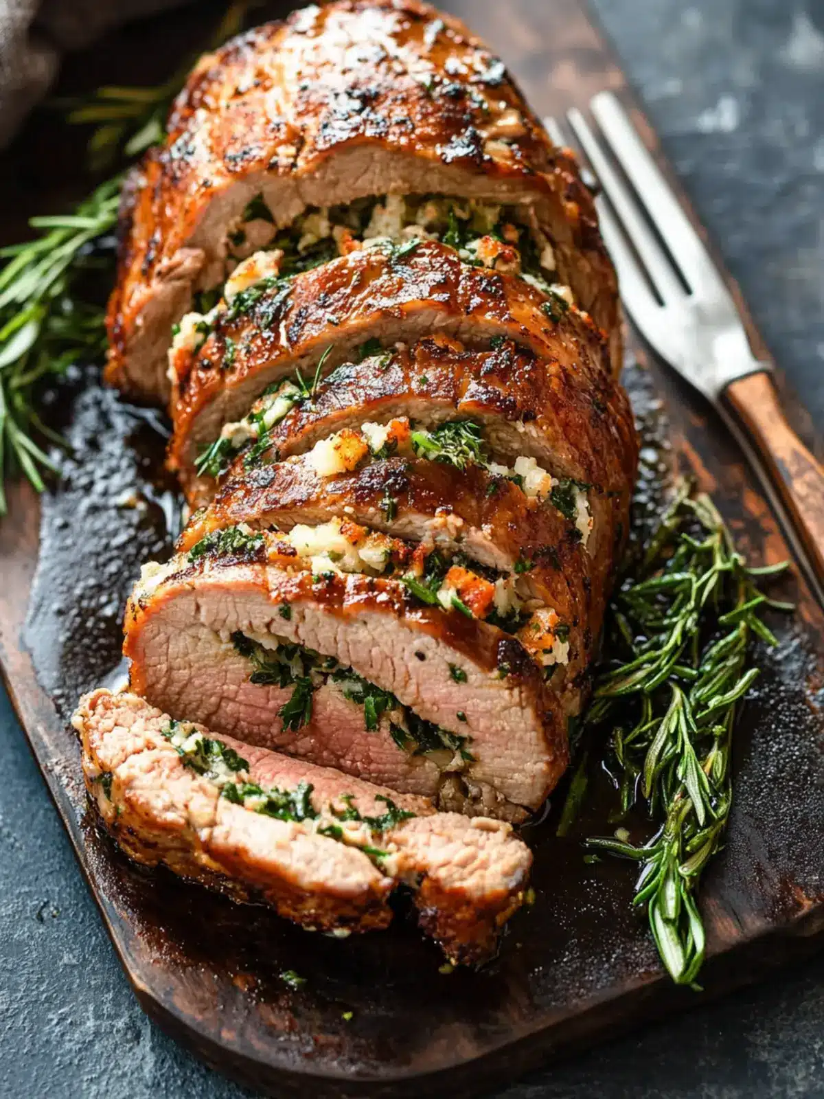 Savory Stuffed Pork Tenderloin with Spinach and Feta Bliss 3 Stuffed Pork Tenderloin