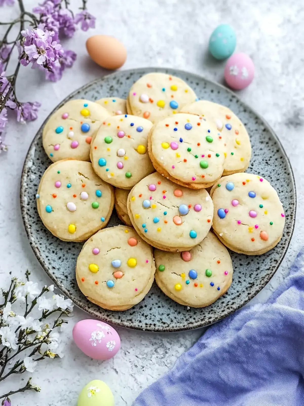 Irresistible Easter Shortbread Cookies with Mini M&Ms 2 Easter Shortbread Cookies