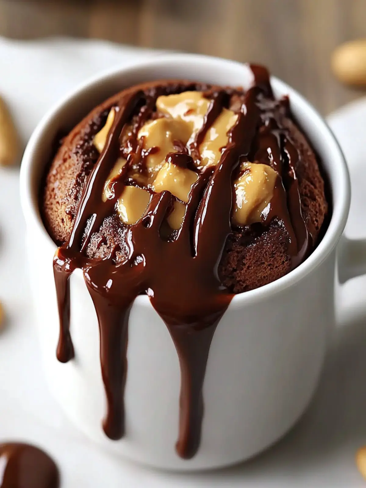 Decadent Chocolate Peanut Butter Mug Cake in Just 1 Minute 3 Chocolate Peanut Butter Mug Cake
