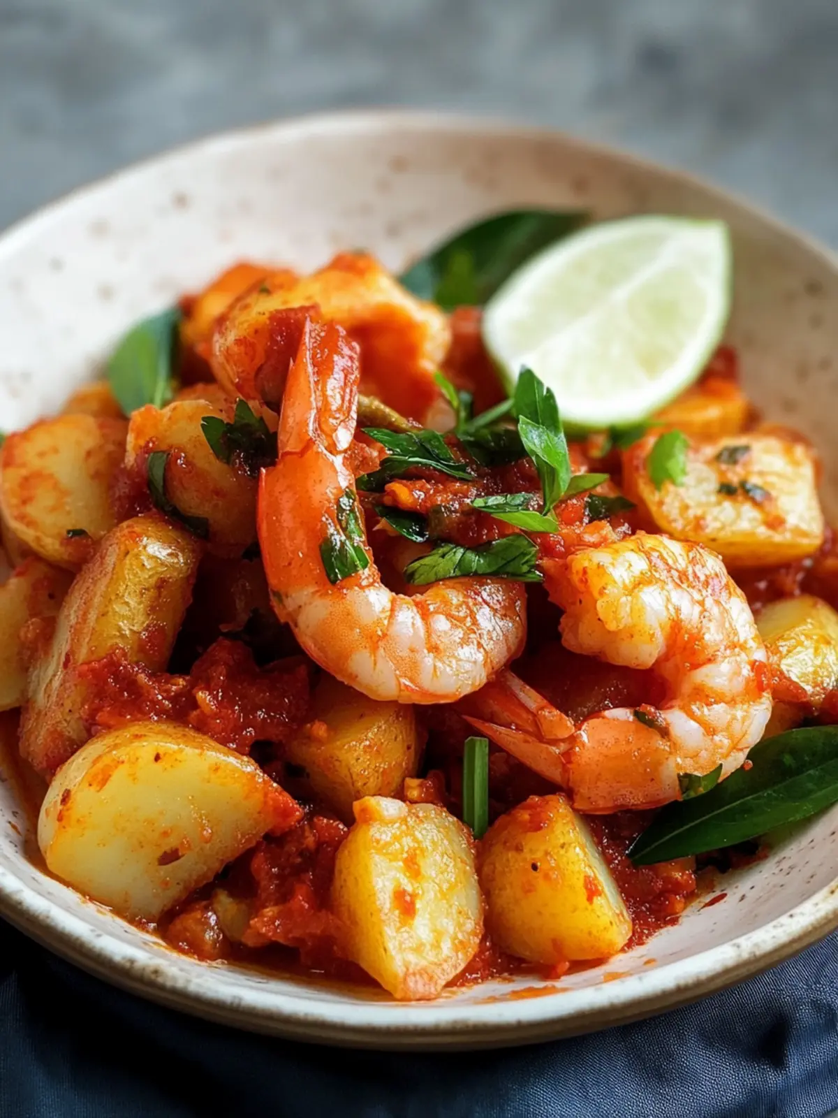 Savor Shrimp and Potatoes in Spicy Sambal Bliss! 4 Shrimp and Potatoes in Sambal