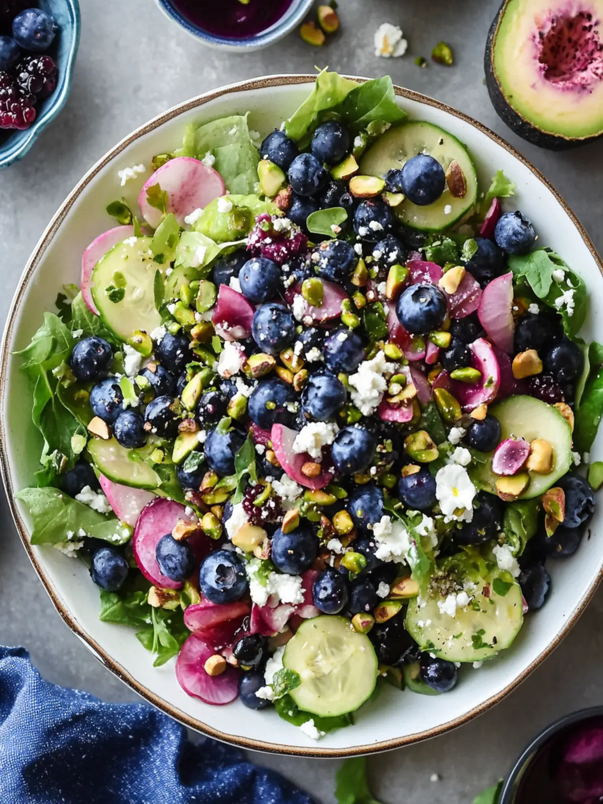 Vibrant Blueberry Pistachio Spring Salad with Creamy Dressing 2 Blueberry Pistachio Spring Salad
