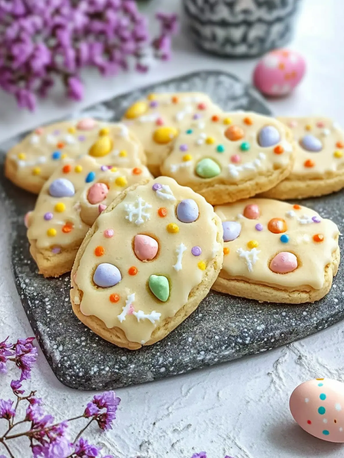Irresistible Easter Shortbread Cookies with Mini M&Ms 3 Easter Shortbread Cookies