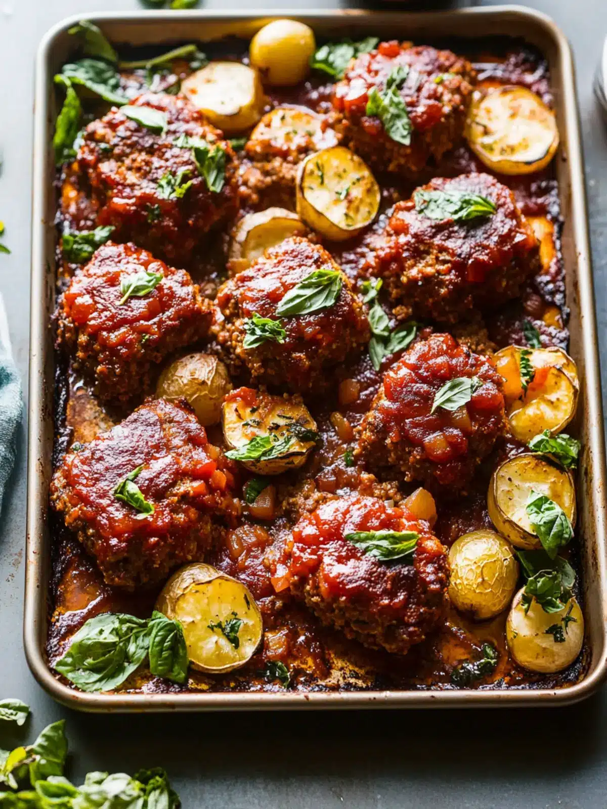 Mini Italian-Style Meatloaf Sheet Pan for Easy Family Dinners 4 Mini Italian-Style Meatloaf Sheet Pan
