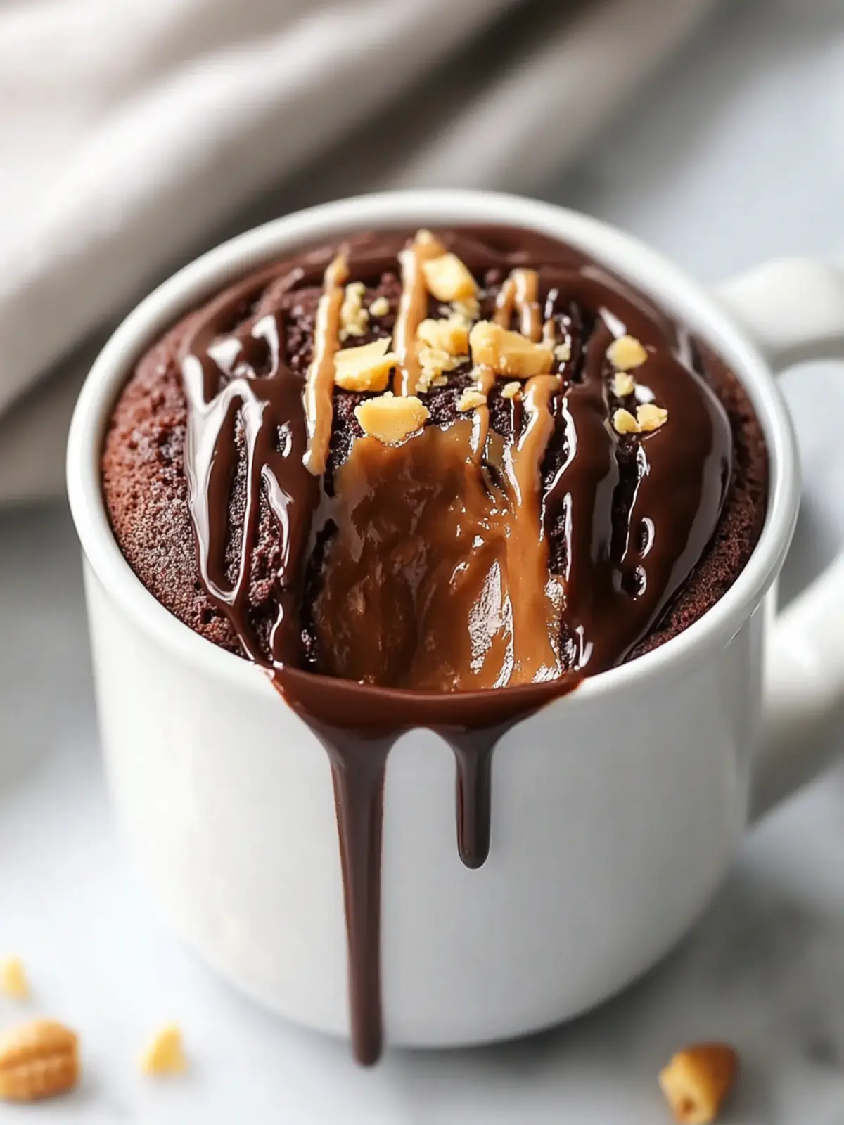 Decadent Chocolate Peanut Butter Mug Cake in Just 1 Minute 4 Chocolate Peanut Butter Mug Cake