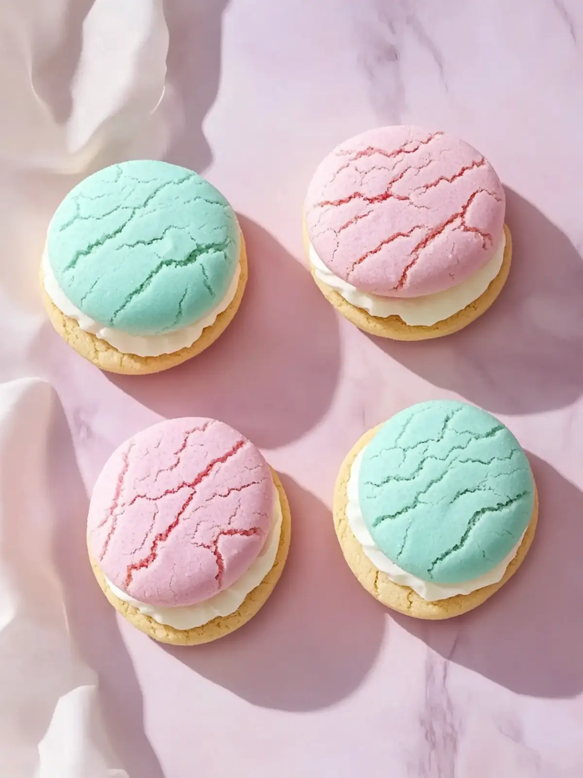 Pastel Sugar Cookie Sandwiches with Dreamy Cream Filling 2 Pastel Sugar Cookie Sandwiches