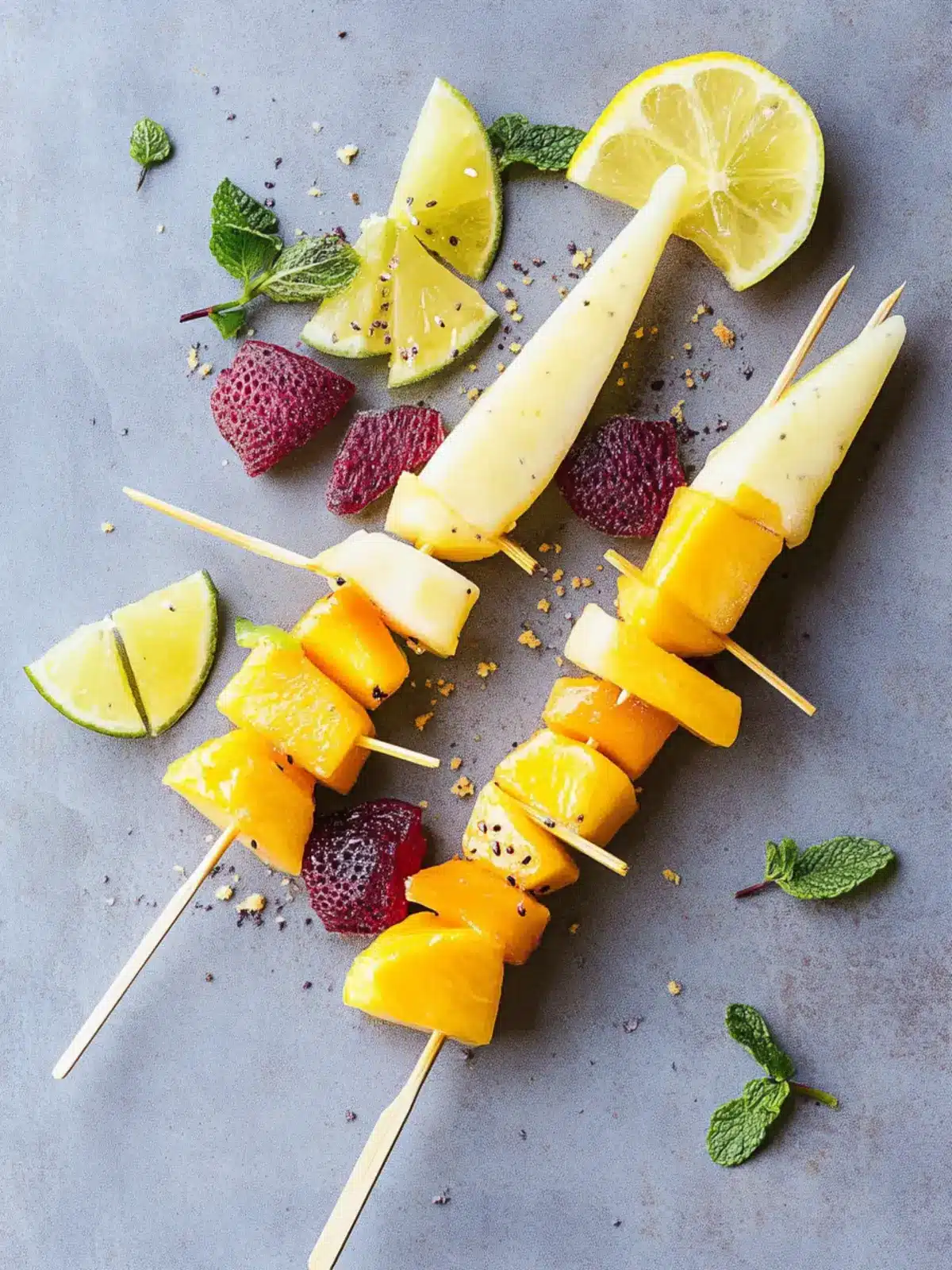 Frozen Tropical Fruit Kebabs for a Chill Dessert Vibe 4 Frozen Tropical Fruit Kebabs