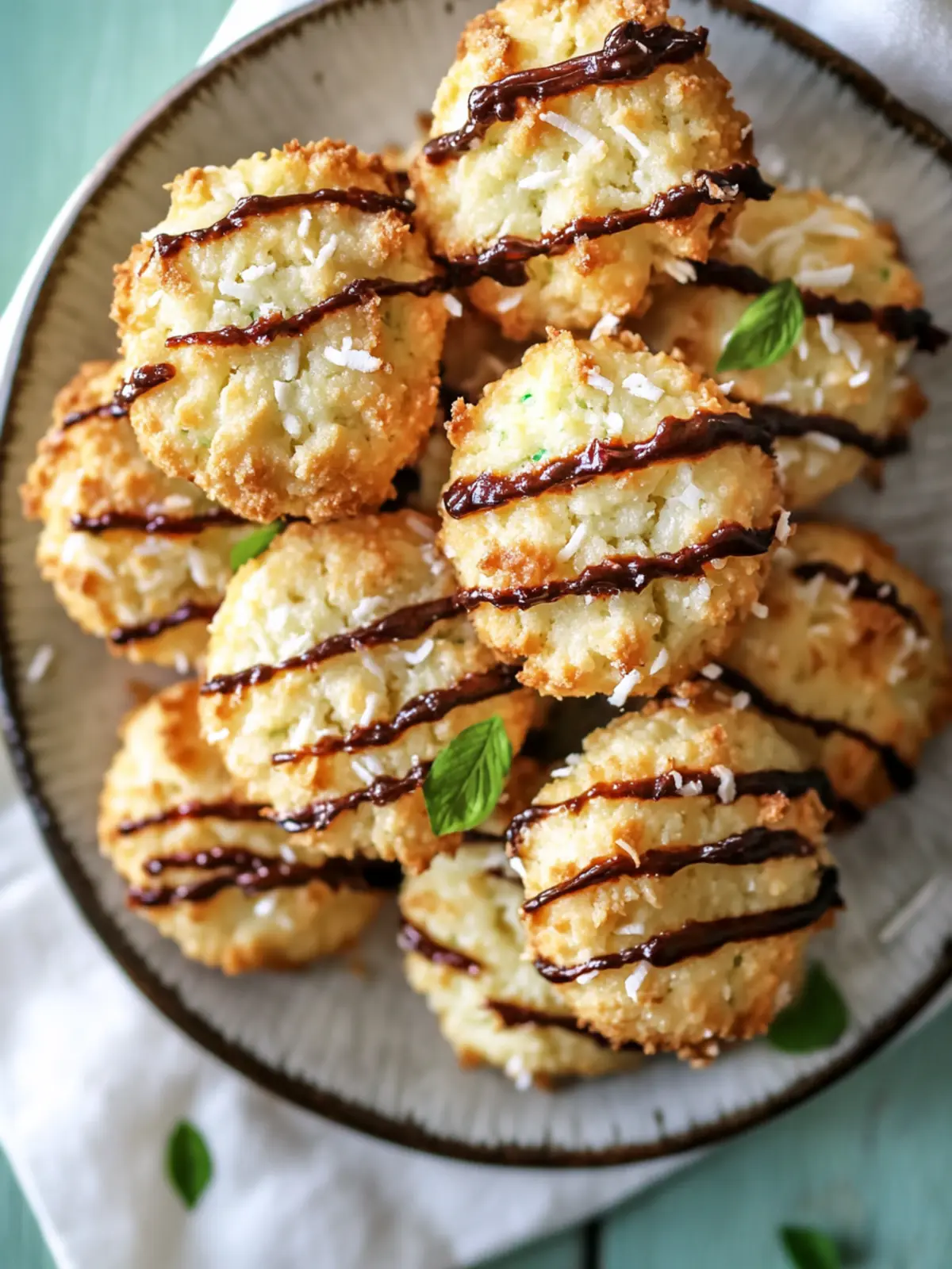 Irresistible Coconut Macaroons with Chocolate or Matcha Drizzle 2 Coconut Macaroons