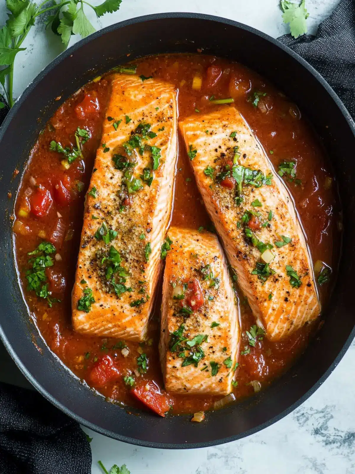 Garlic Salmon in Tomato Sauce: A Flavorful Home-Cooked Delight 2 Garlic Salmon in Tomato Sauce