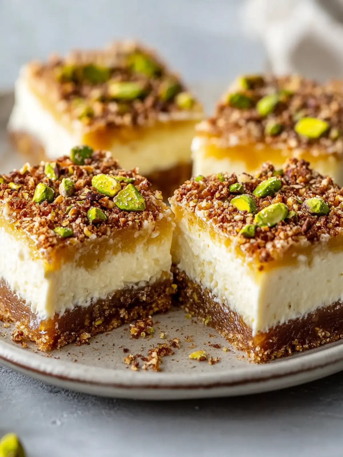 Decadent Greek Honey Pistachio Cheesecake Bars You’ll Love 5 Greek Honey Pistachio Cheesecake Bars