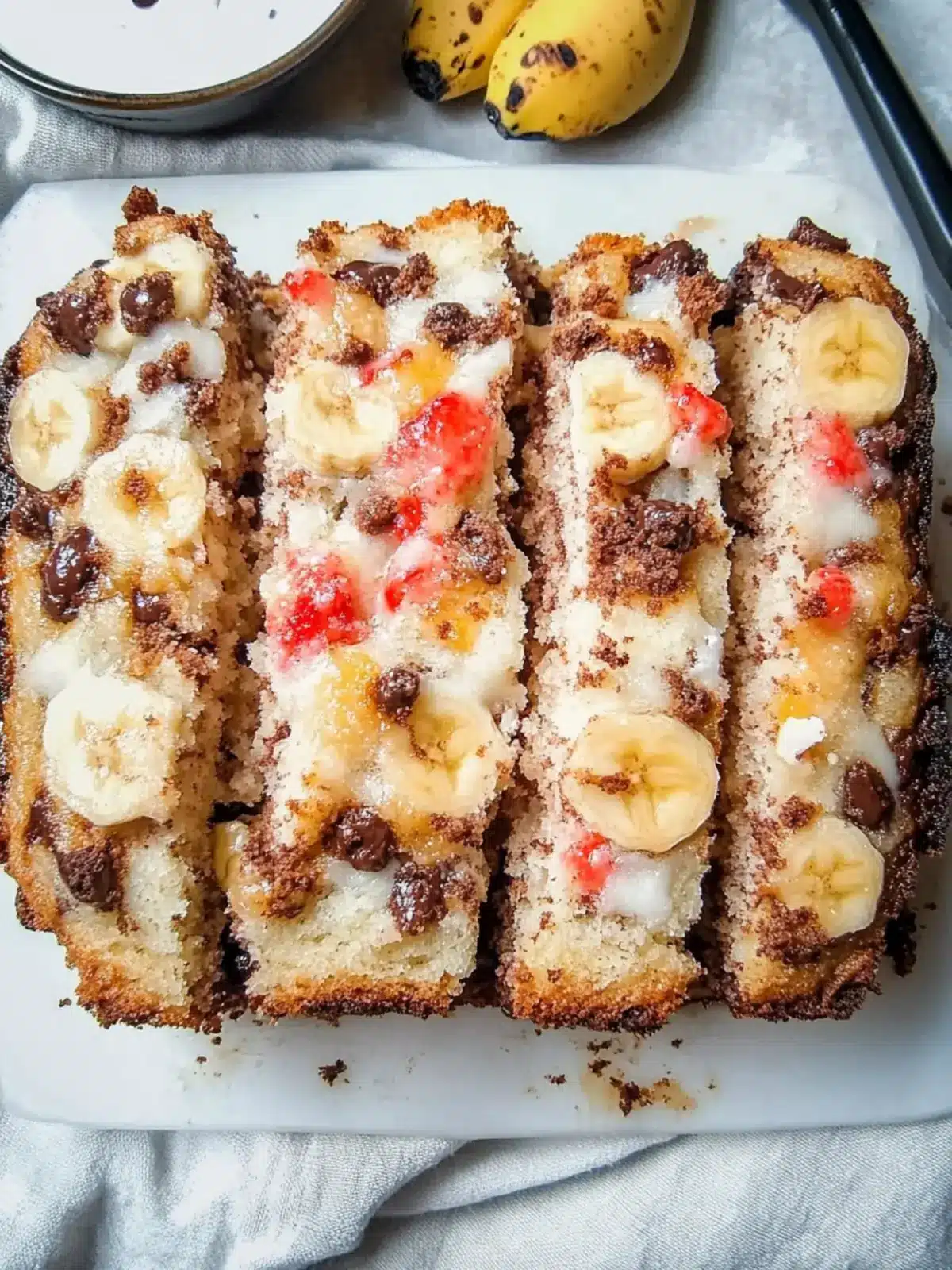Deliciously Moist Banana Split Bread for Family Mornings 3 Banana Split Bread
