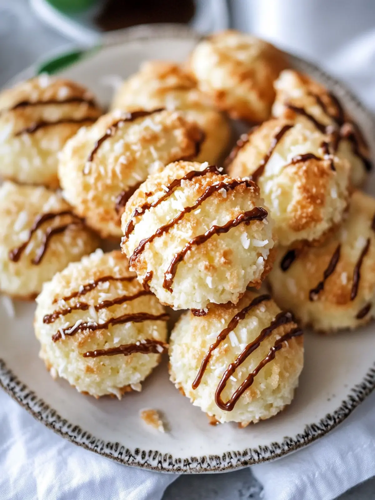 Irresistible Coconut Macaroons with Chocolate or Matcha Drizzle 5 Coconut Macaroons