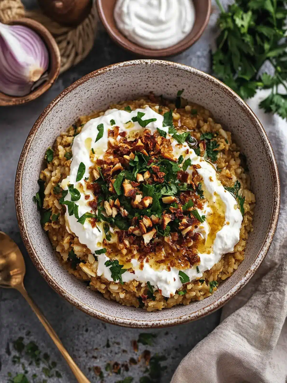Mujadara: Comforting Lentils and Rice with Sweet Onions 4 Mujadara