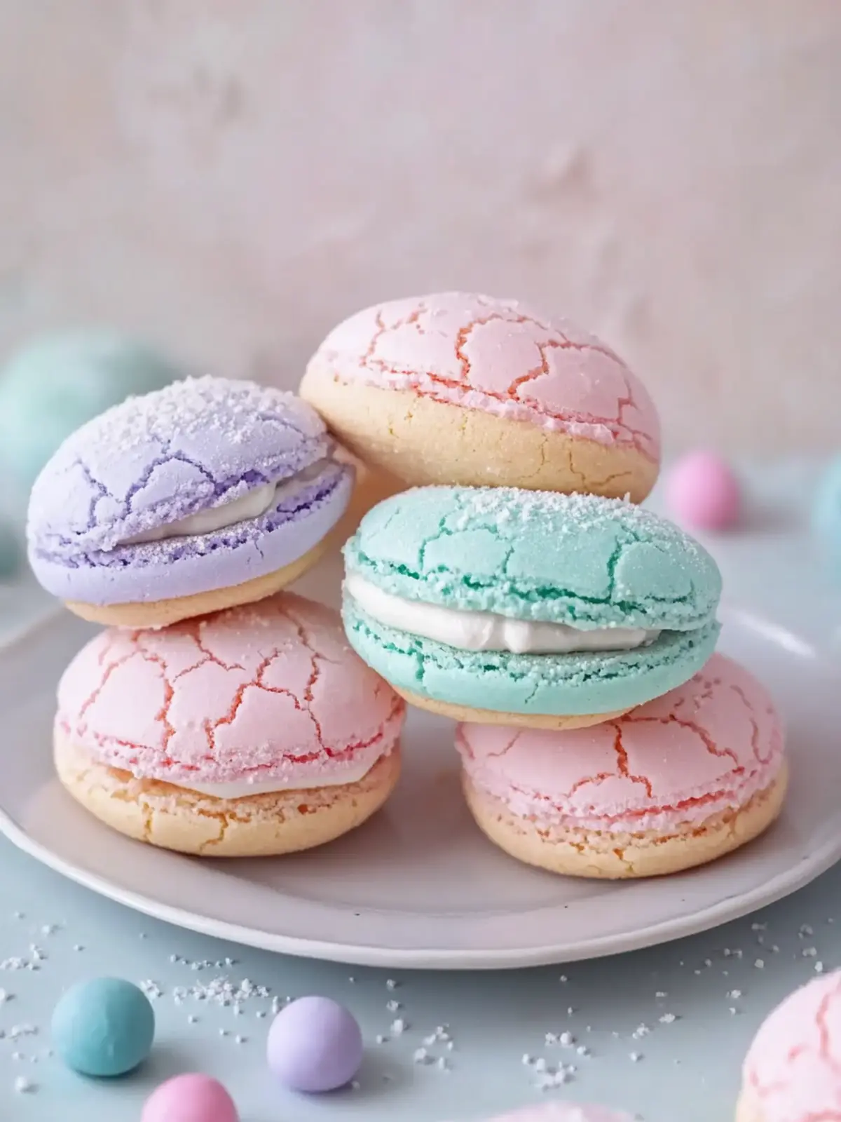 Pastel Sugar Cookie Sandwiches with Dreamy Cream Filling 5 Pastel Sugar Cookie Sandwiches