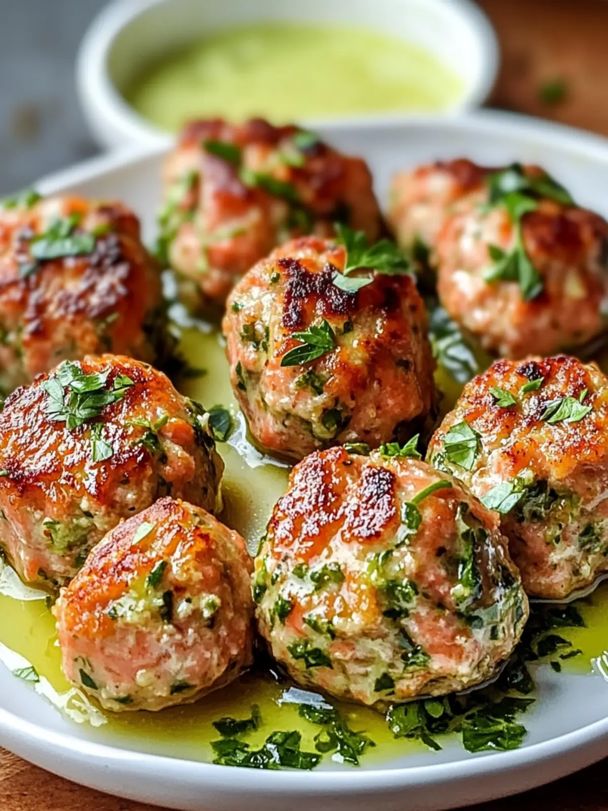 Baked Salmon Meatballs with Avocado Sauce: A Healthy Delight 2 Baked Salmon Meatballs